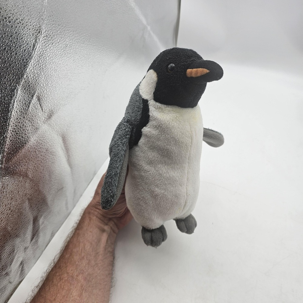 National Geographic Penguin Plush Stuffed Animal Toy Small Gray Washable Cute